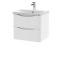 Nuie Lunar 600mm Wall Hung 2 Drawer Unit & Ceramic Basin