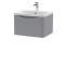 Nuie Lunar 600mm Satin Grey Wall Hung 1 Drawer Vanity Unit with Basin