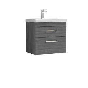 Nuie Athena 600mm Wall Hung Vanity Unit With 1 Tap Hole Basin