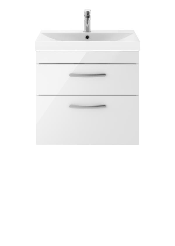 Nuie Athena 600mm Wall Hung Vanity Unit With 1 Tap Hole Basin