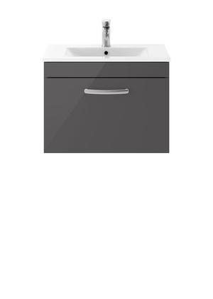 Nuie Athena 600mm Wall Hung Vanity Unit With 1 Tap Hole Basin