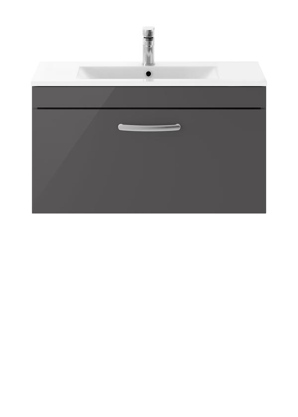 Nuie Athena 800mm Wall Hung Single Drawer Vanity Unit With Basin