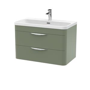 Nuie 800mm 2 Drawer Wall Hung Vanity Unit with Basin