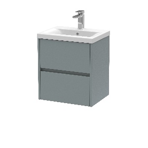 500mm Wall Hung 2 Drawer Unit & Basin 1