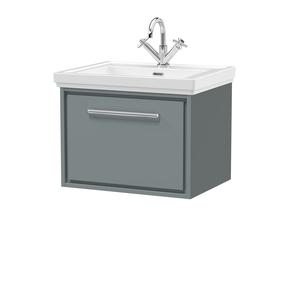 Lille 600mm Wall Hung Single Drawer Vanity with Basin - 1 Tap Hole
