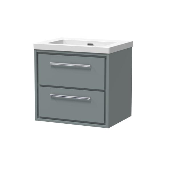 Lille 600mm Wall Hung 2-Drawer Vanity with Basin - 0 Tap Hole
