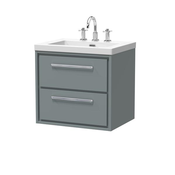 Lille 600mm Wall Hung 2-Drawer Vanity with Basin - 3 Tap Hole