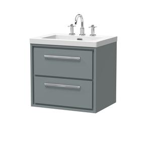 Lille 600mm Wall Hung 2-Drawer Vanity with Basin - 3 Tap Hole