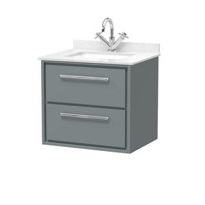 Lille 600mm Wall Hung 2-Drawer Vanity with Marble Worktop Basin