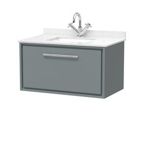 Lille 800mm Wall Hung Single Drawer Vanity with Marble Worktop Basin