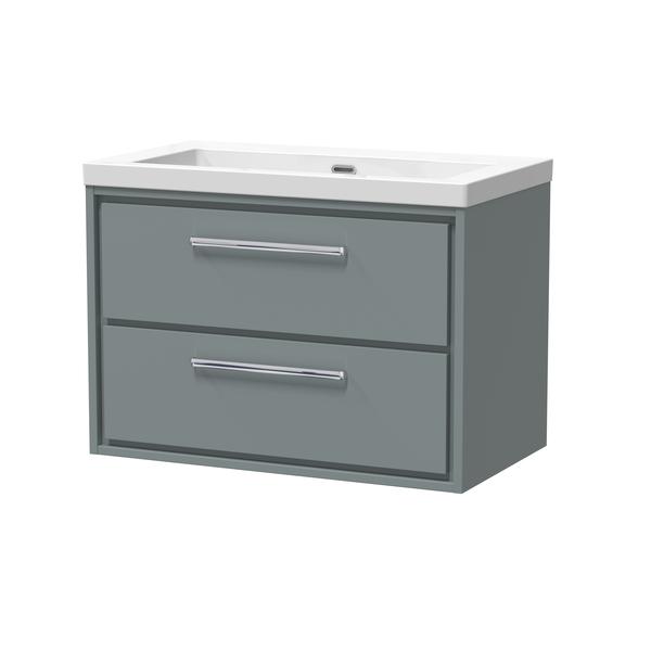 Lille 800mm Wall Hung 2-Drawer Vanity with Basin - 0 Tap Hole