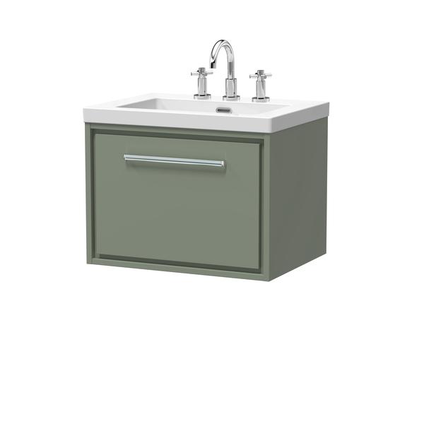 Lille 600mm Wall Hung Single Drawer Vanity with Basin - 3 Tap Hole