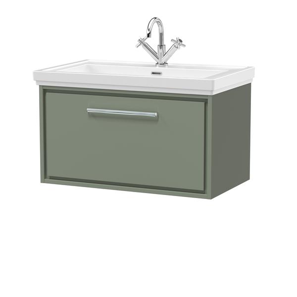 Lille 800mm Wall Hung Single Drawer Vanity with Basin - 1 Tap Hole