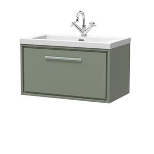 Hudson Reed Lille 800mm Fern Green Wall Hung Vanity Unit with Basin With Soft Close Drawer, 1 Tap Hole