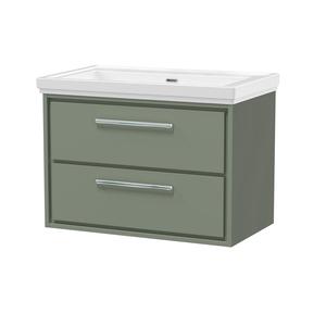 Lille 800mm Wall Hung 2-Drawer Vanity with Basin - 0 Tap Hole