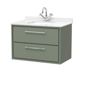 Lille 800mm Wall Hung 2-Drawer Vanity with Marble Worktop Basin