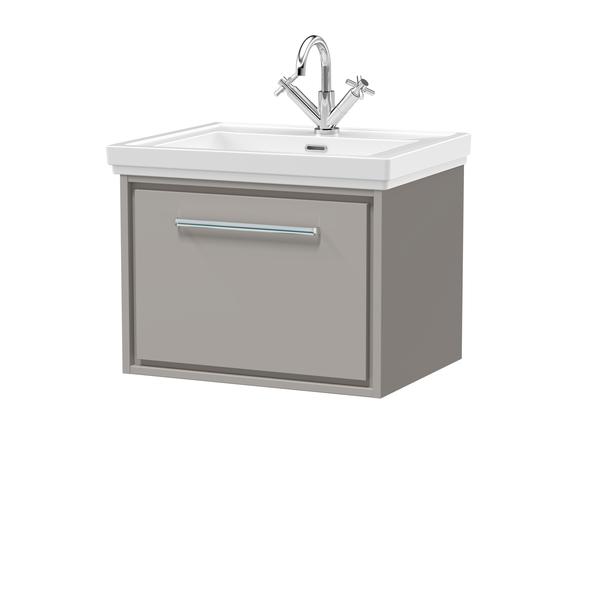 Lille 600mm Wall Hung Single Drawer Vanity with Basin - 1 Tap Hole
