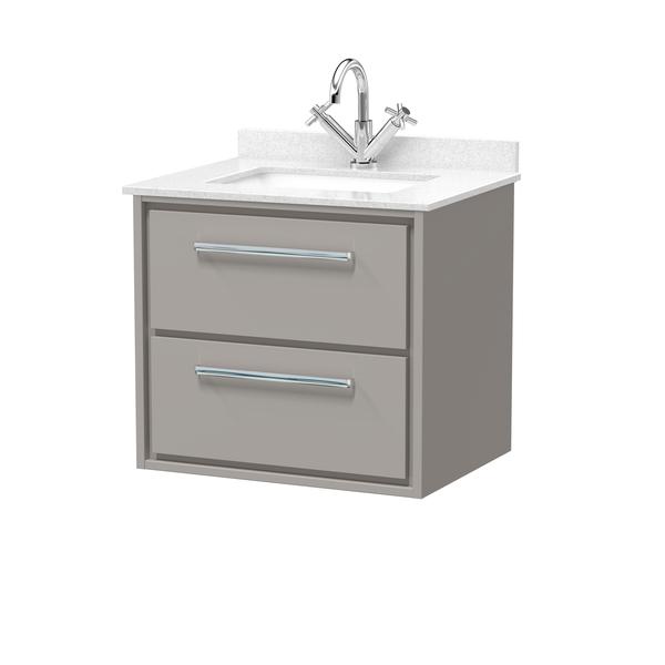 Lille 600mm Wall Hung 2-Drawer Vanity with Marble Worktop Basin