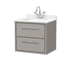 Lille 600mm Wall Hung 2-Drawer Vanity with Marble Worktop Basin