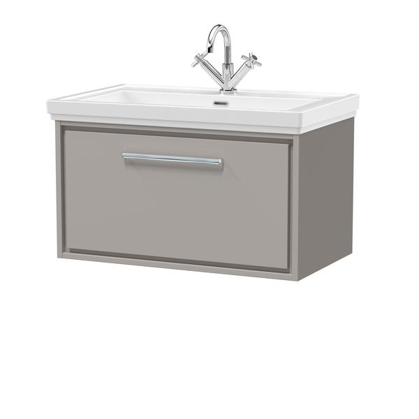 Lille 800mm Wall Hung Single Drawer Vanity with Basin - 1 Tap Hole