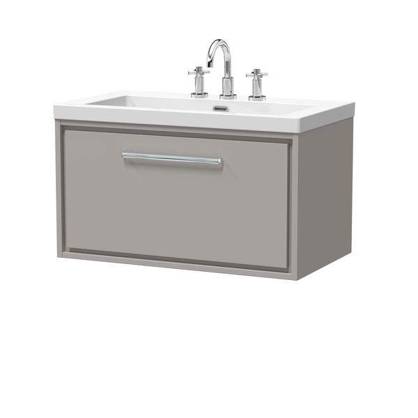 Lille 800mm Wall Hung Single Drawer Vanity with Basin - 3 Tap Hole