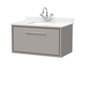 Lille 800mm Wall Hung Single Drawer Vanity with Marble Worktop Basin