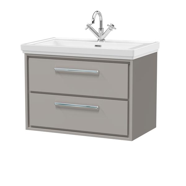 Lille 800mm Wall Hung 2-Drawer Vanity with Basin - 1 Tap Hole