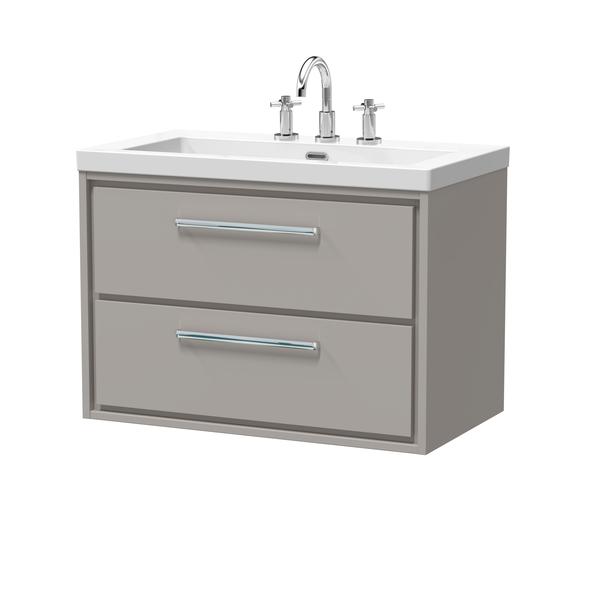 Lille 800mm Wall Hung 2-Drawer Vanity with Basin - 3 Tap Hole
