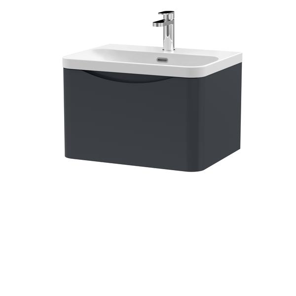 Nuie Lunar 600mm Wall Hung 1 Drawer Vanity Unit With Basin