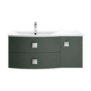 Hudson Reed Sarenna 1000mm Left Hand 2 Drawer 1 Door Hunter Green Wall Hung Vanity Unit With Basin