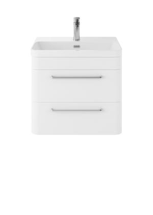 Hudson Reed Solar 600mm Wall Hung 2 Drawer Vanity Unit With Ceramic Basin