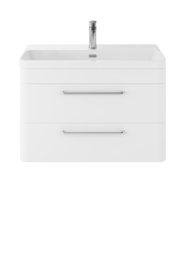 Hudson Reed Solar 800mm Wall Hung 2 Drawer Vanity Unit With Ceramic Basin