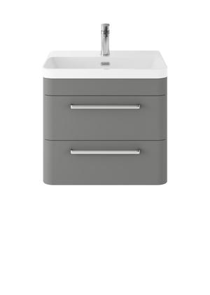 Hudson Reed Solar 600mm Wall Hung 2 Drawer Vanity Unit With Ceramic Basin