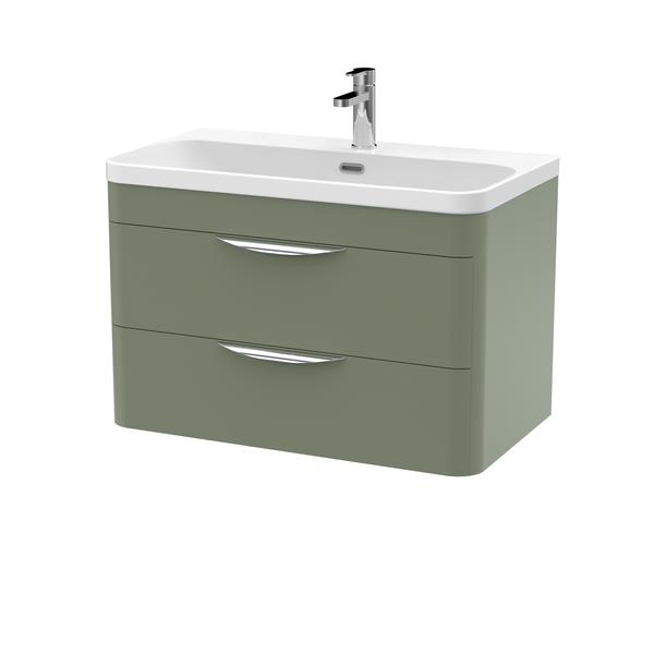 Nuie 800mm 2 Drawer Wall Hung Vanity Unit with Basin