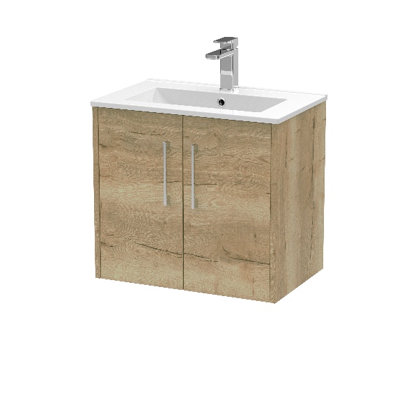 600mm Wall Hung 2 Door Vanity & Basin 2