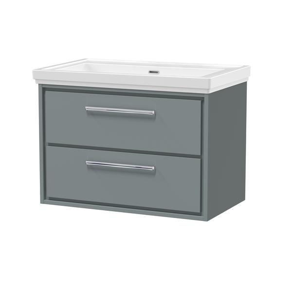 Lille 800mm Wall Hung 2-Drawer Vanity with Basin - 0 Tap Hole