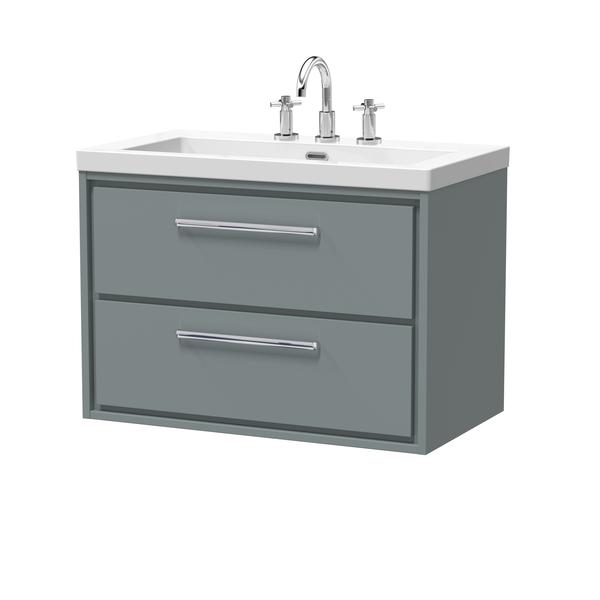 Lille 800mm Wall Hung 2-Drawer Vanity with Basin - 3 Tap Hole