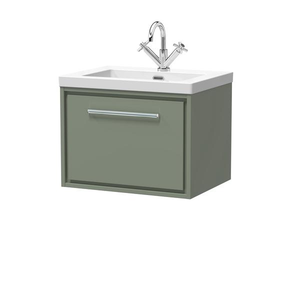 Lille 600mm Wall Hung Single Drawer Vanity with Basin - 1 Tap Hole