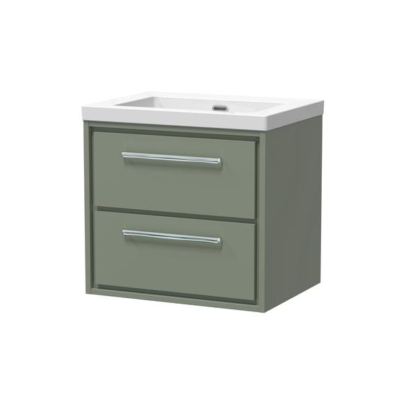 Lille 600mm Wall Hung 2-Drawer Vanity with Basin - 0 Tap Hole