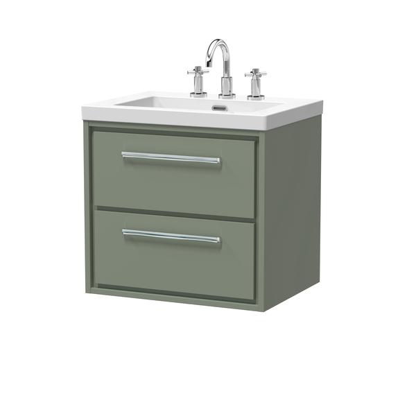 Lille 600mm Wall Hung 2-Drawer Vanity with Basin - 3 Tap Hole