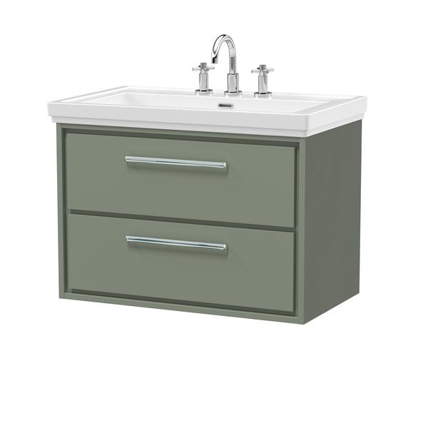 Lille 800mm Wall Hung 2-Drawer Vanity with Basin - 3 Tap Hole