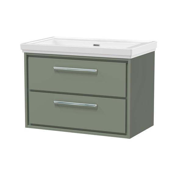 Lille 800mm Wall Hung 2-Drawer Vanity with Basin - 0 Tap Hole