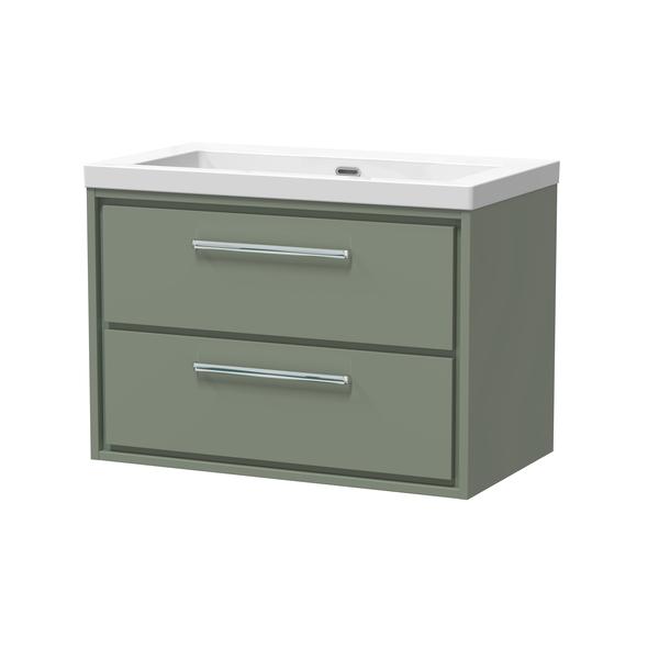 Lille 800mm Wall Hung 2-Drawer Vanity with Basin - 0 Tap Hole