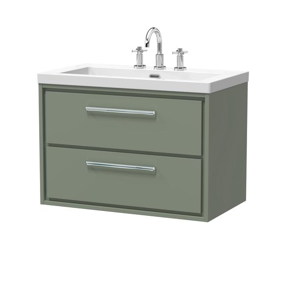 Lille 800mm Wall Hung 2-Drawer Vanity with Basin - 3 Tap Hole