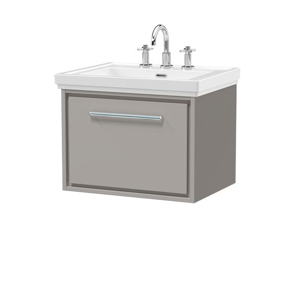 Lille 600mm Wall Hung Single Drawer Vanity with Basin - 3 Tap Hole