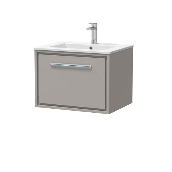 Hudson Reed Lille 600mm Wall Hung Single Soft Close Drawer Vanity Unit With Basin, Fully Assembled