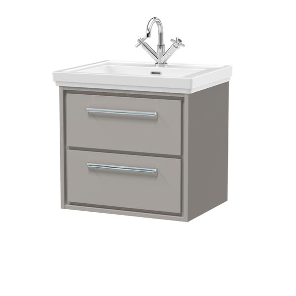 Lille 600mm Wall Hung 2-Drawer Vanity with Basin - 1 Tap Hole