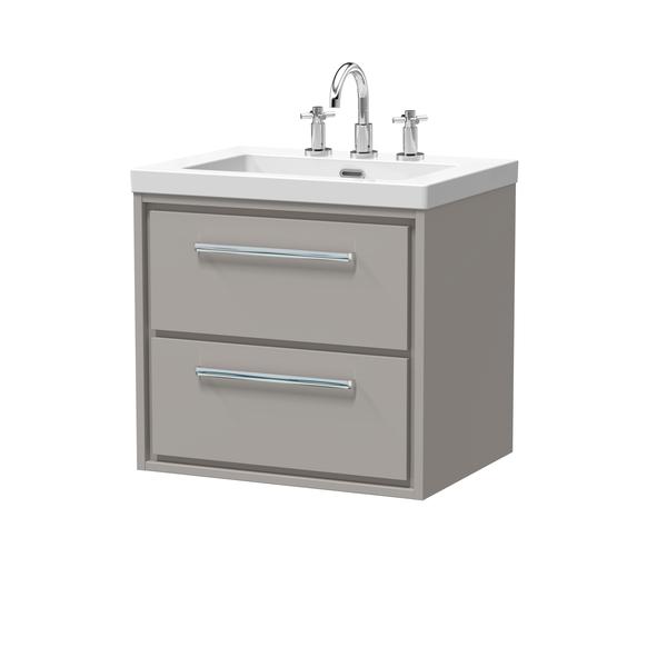 Lille 600mm Wall Hung 2-Drawer Vanity with Basin - 3 Tap Hole