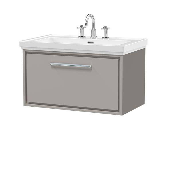 Lille 800mm Wall Hung Single Drawer Vanity with Basin - 3 Tap Hole