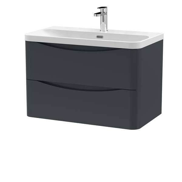 Nuie Lunar 800mm Wall Hung 2 Drawer Unit & Basin